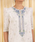 Unstitched Women's Off White Raw Silk 3 Piece Suit